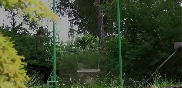  Naughty Girl Pisses While On The Swing